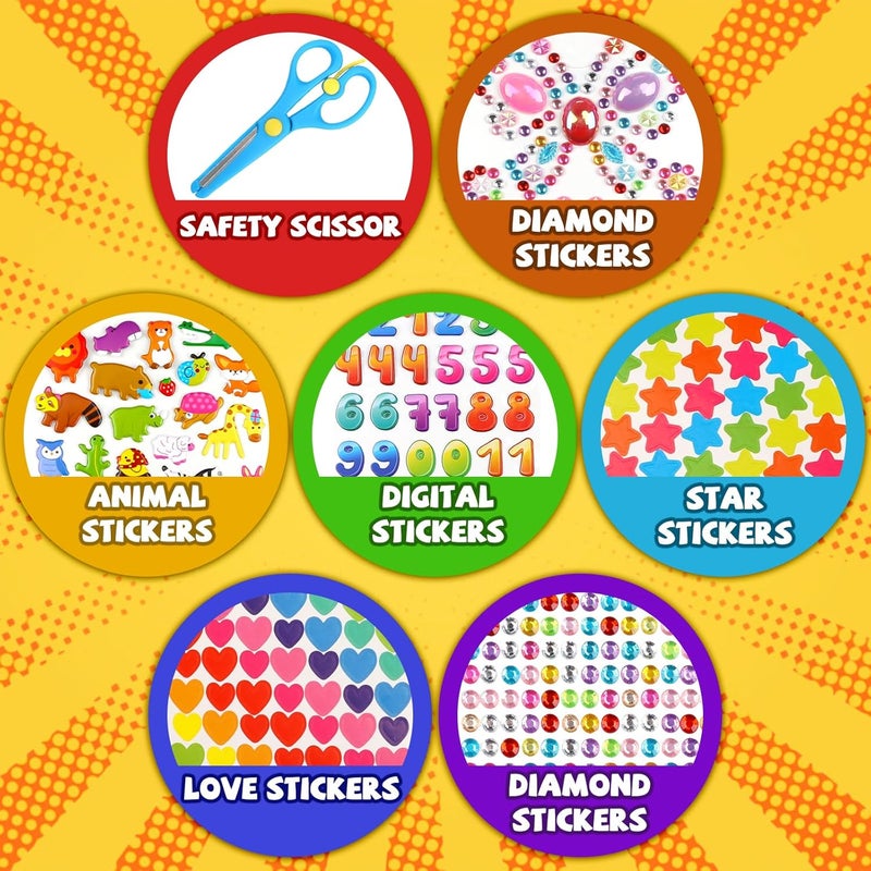 DOITEM Pipe Cleaners Craft Supplies, 1800Pcs Arts and Crafts Supplies DIY School Craft Project Including Pipe Cleaner Pom Poms Craft Kits for Kids Over 8 Years Old - Image 3